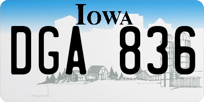 IA license plate DGA836