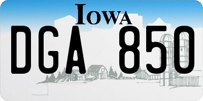 IA license plate DGA850