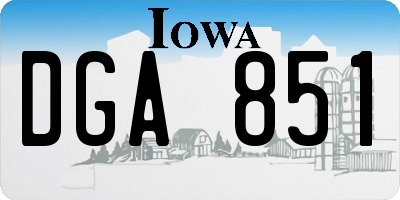 IA license plate DGA851
