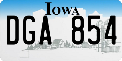 IA license plate DGA854