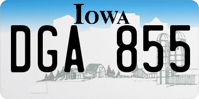 IA license plate DGA855