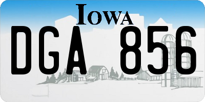 IA license plate DGA856