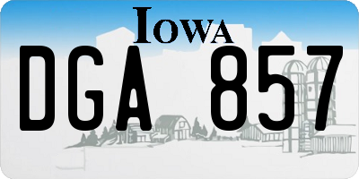 IA license plate DGA857