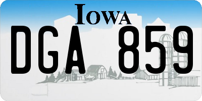 IA license plate DGA859
