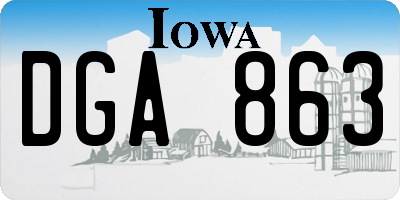 IA license plate DGA863