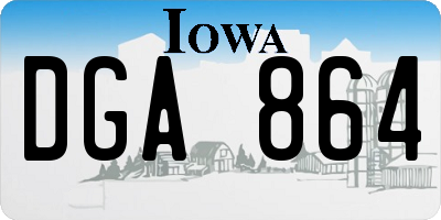 IA license plate DGA864