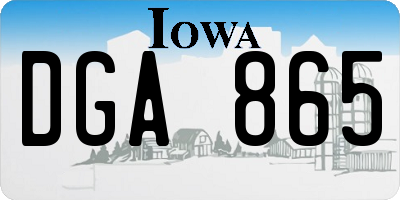 IA license plate DGA865