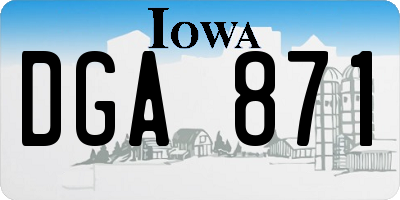 IA license plate DGA871