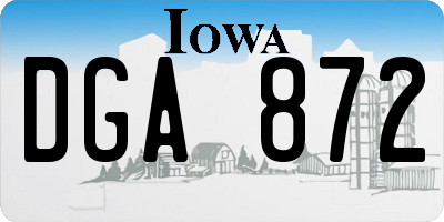 IA license plate DGA872