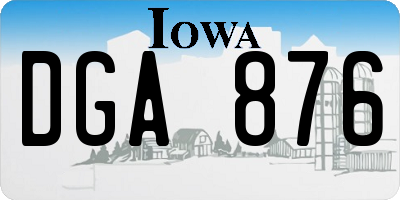 IA license plate DGA876