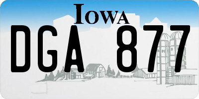 IA license plate DGA877