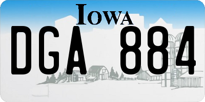 IA license plate DGA884