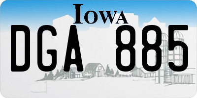 IA license plate DGA885