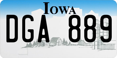 IA license plate DGA889