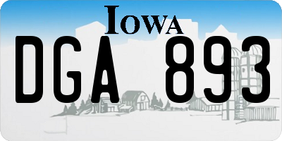 IA license plate DGA893