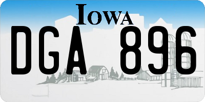 IA license plate DGA896
