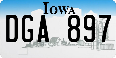 IA license plate DGA897