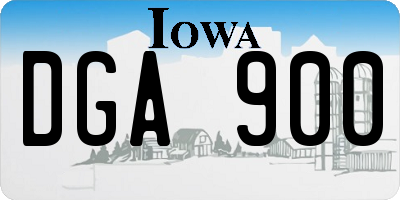 IA license plate DGA900