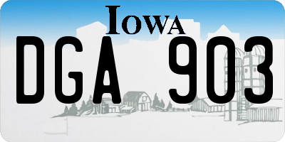 IA license plate DGA903