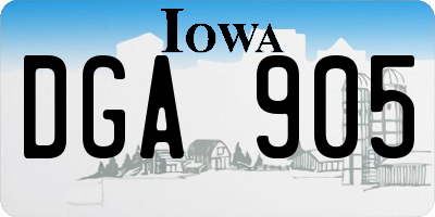 IA license plate DGA905