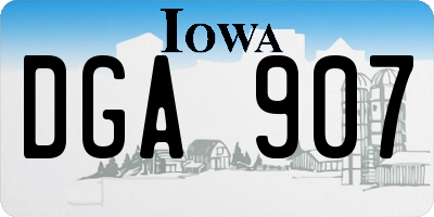IA license plate DGA907