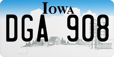 IA license plate DGA908