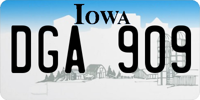 IA license plate DGA909