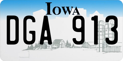 IA license plate DGA913