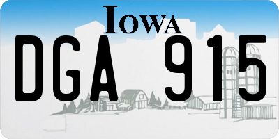 IA license plate DGA915