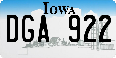 IA license plate DGA922