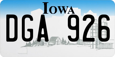 IA license plate DGA926