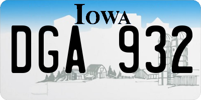 IA license plate DGA932