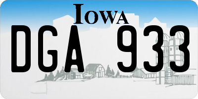 IA license plate DGA933