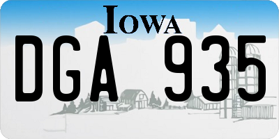 IA license plate DGA935