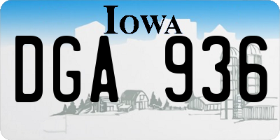 IA license plate DGA936