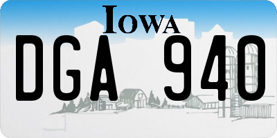 IA license plate DGA940