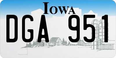 IA license plate DGA951