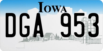 IA license plate DGA953