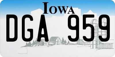 IA license plate DGA959