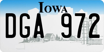 IA license plate DGA972