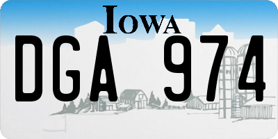 IA license plate DGA974
