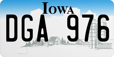 IA license plate DGA976
