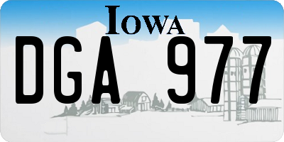 IA license plate DGA977