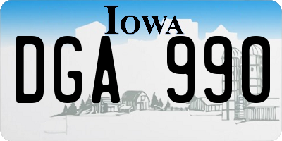 IA license plate DGA990