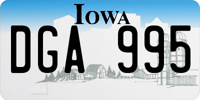 IA license plate DGA995