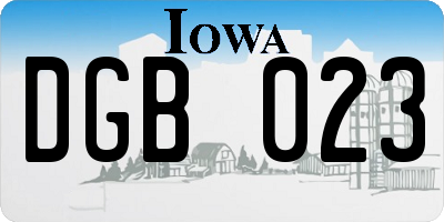 IA license plate DGB023