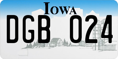 IA license plate DGB024