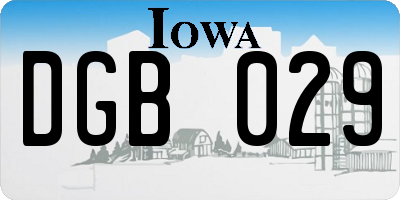 IA license plate DGB029