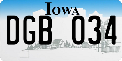IA license plate DGB034