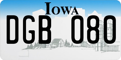 IA license plate DGB080